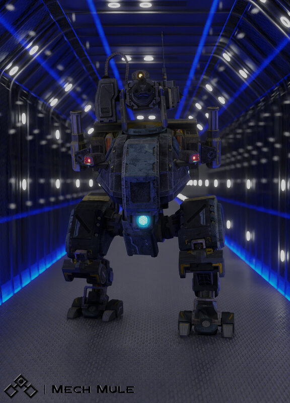 Mech Robot in Corridor