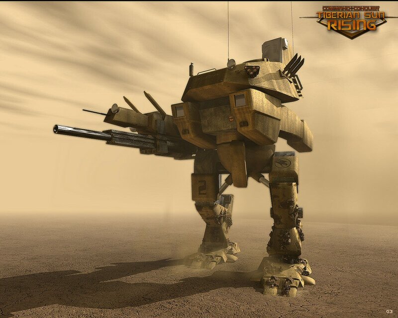 Mech Robot in Desert — Brown