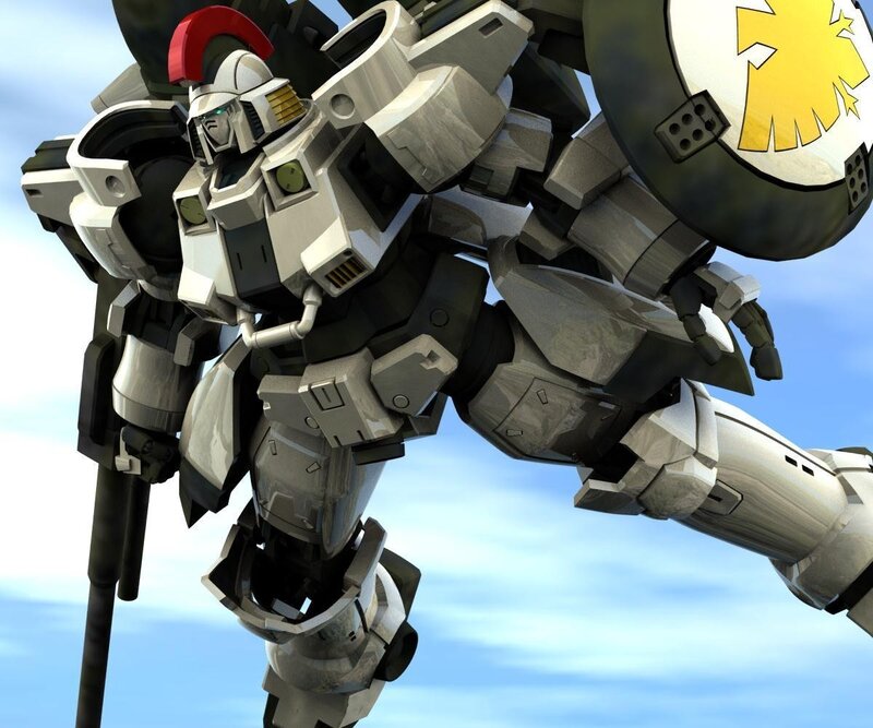 mech robot in sky