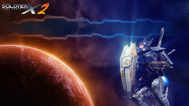 Mech Robot in Space — Blue, Dramatic