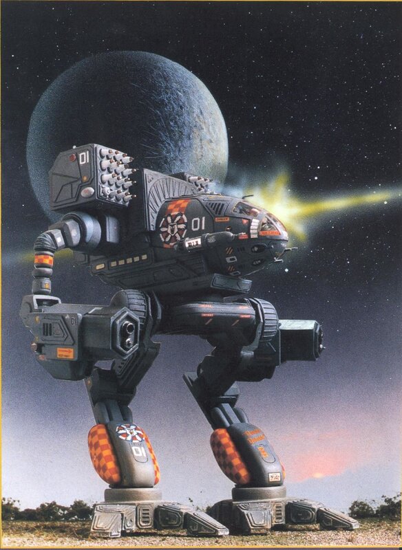 Mech robot on alien planet