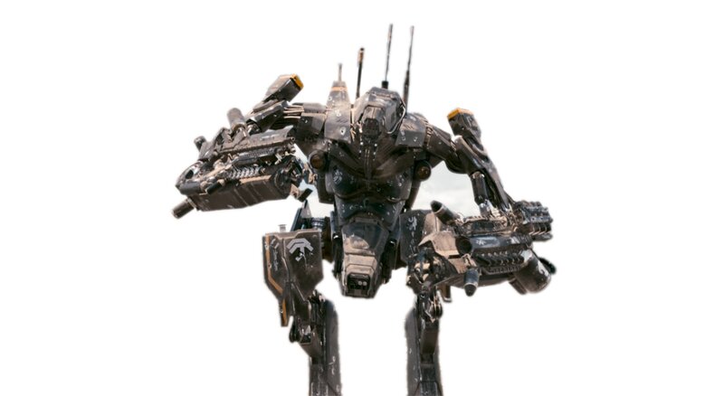 mech robot with weapons