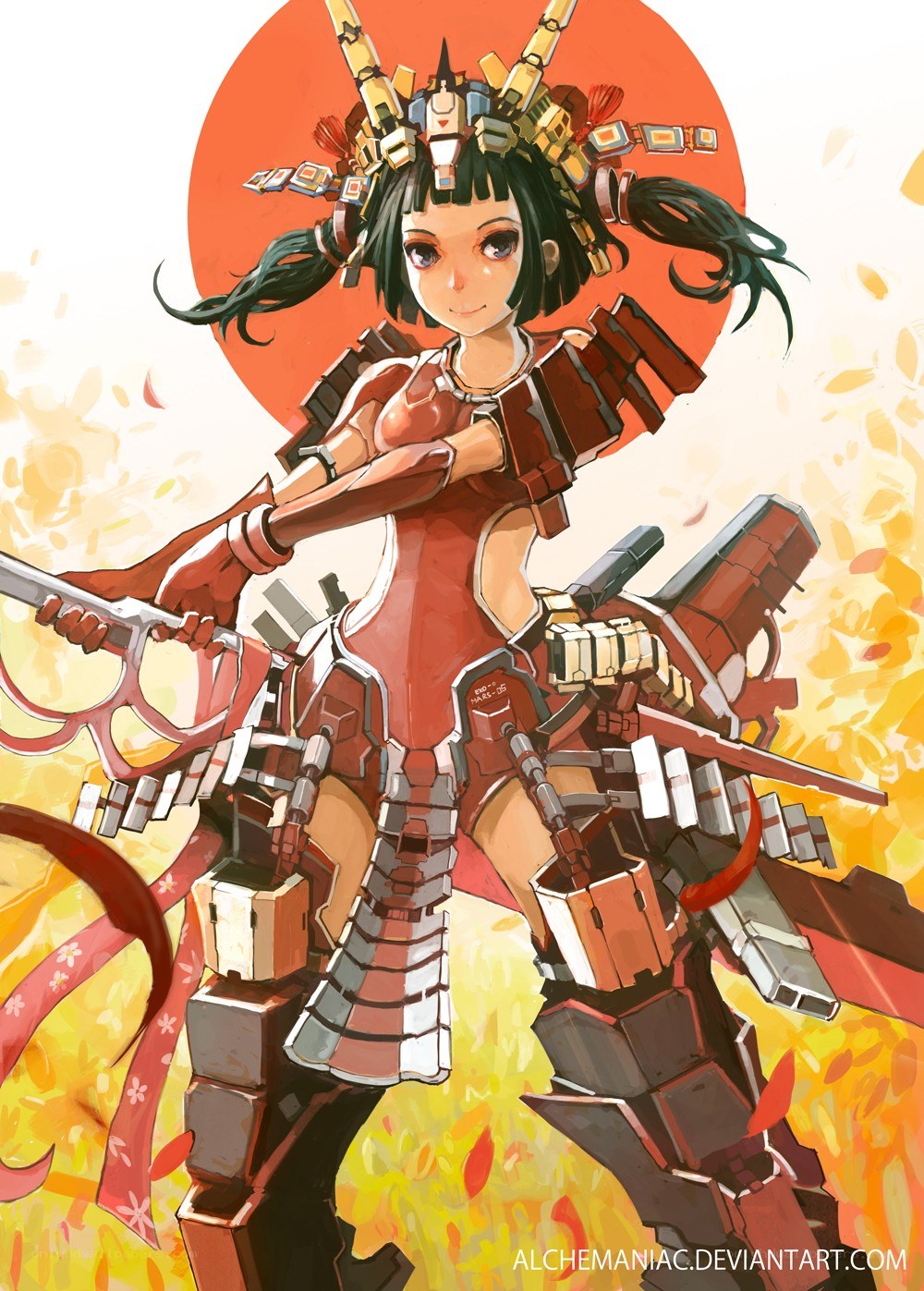 mech-samurai girl art