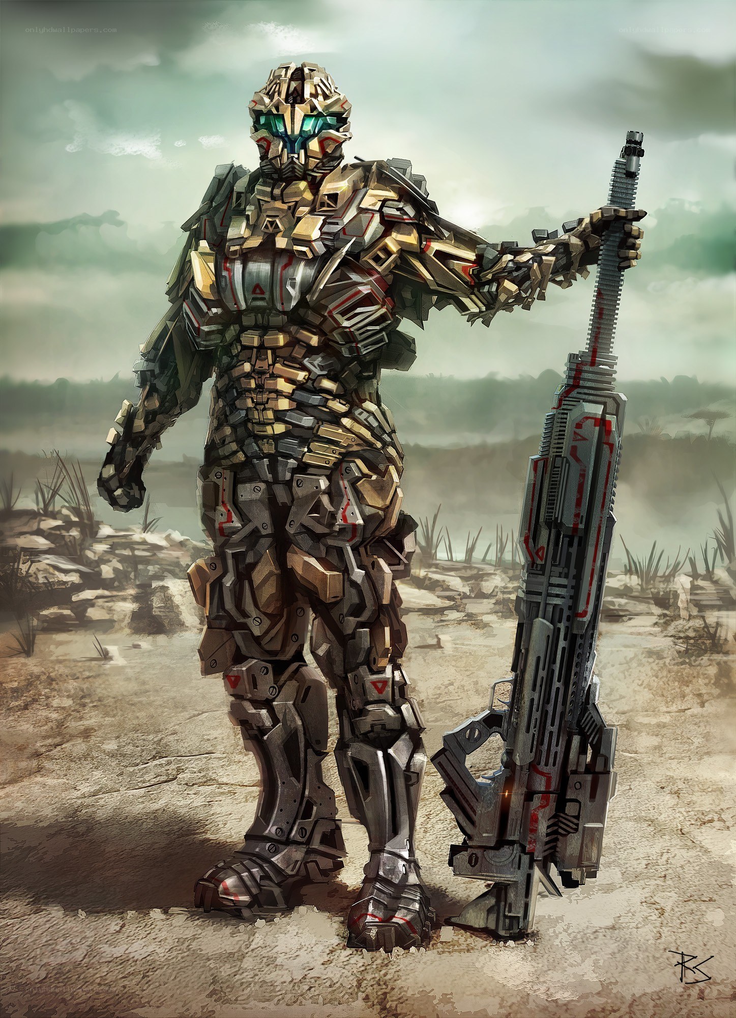 mech soldier with rifle