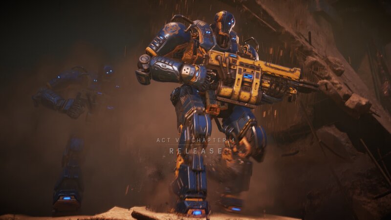 Mech Soldiers in Combat — Blue