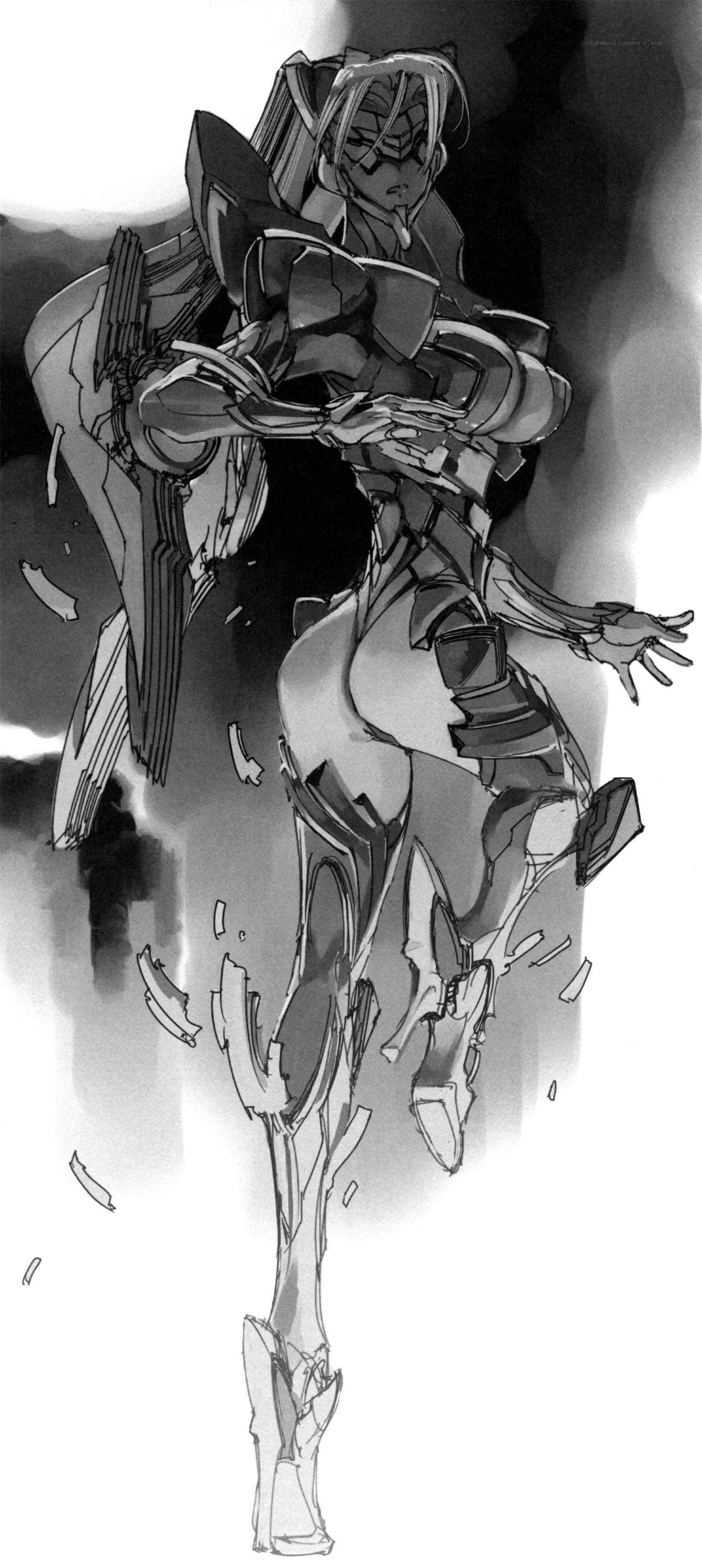 mech suit character in action