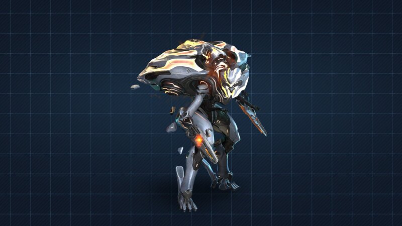 mech suit in combat stance