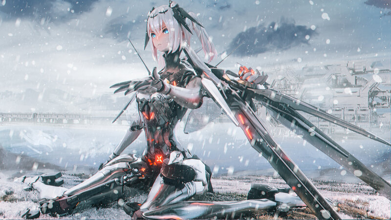 Mech-suit Warrior in Snow