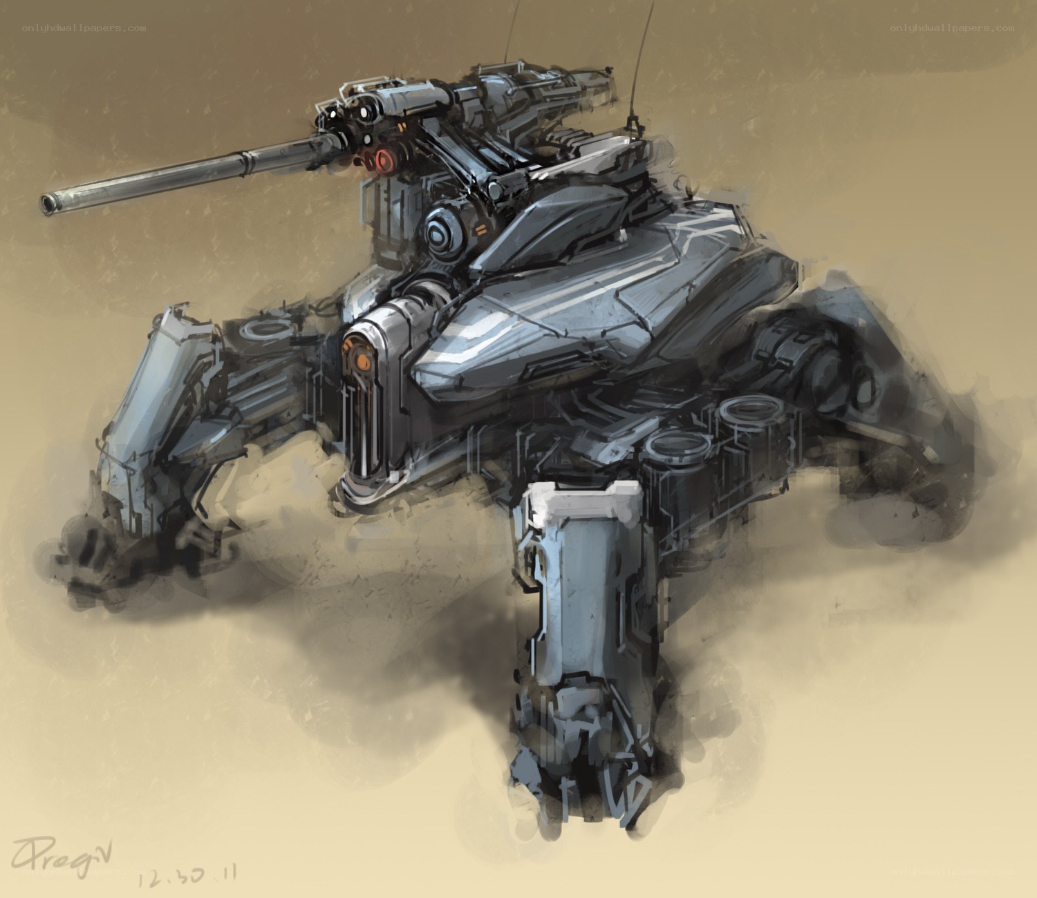 mech tank concept art