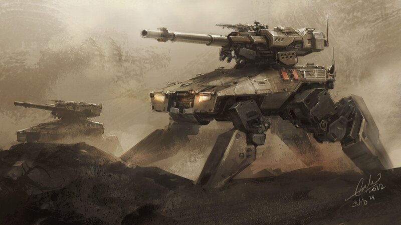 Mech Tank on Terrain