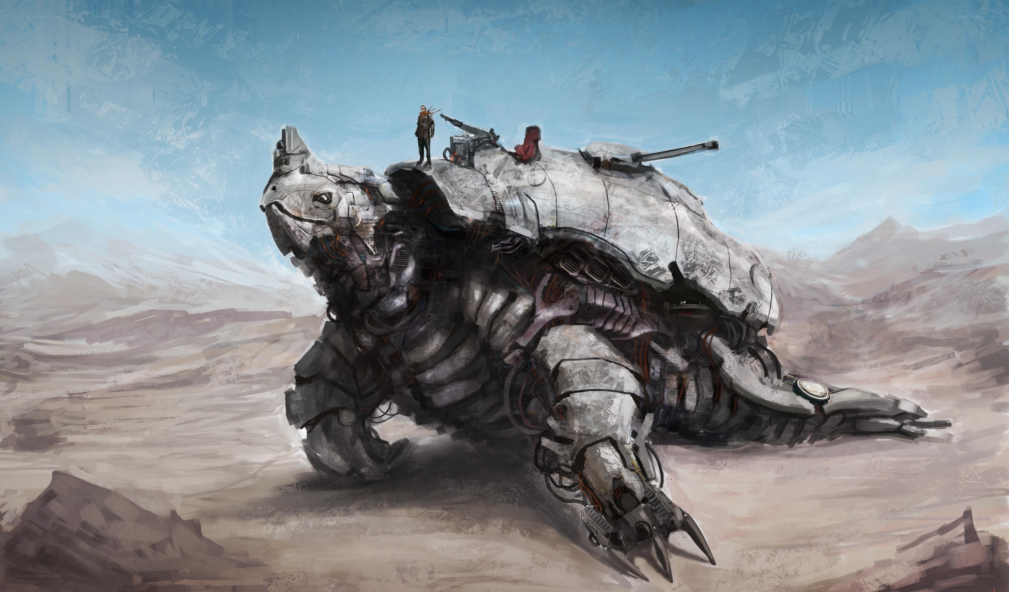 mech turtle in desert