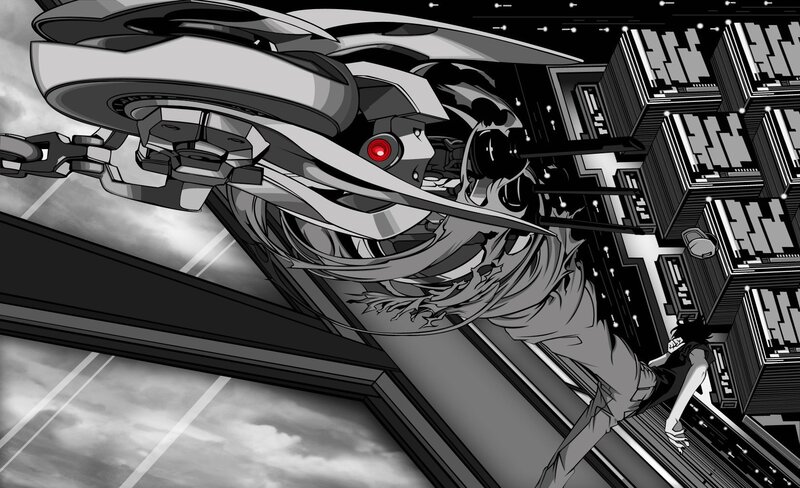 mech vs. human in city