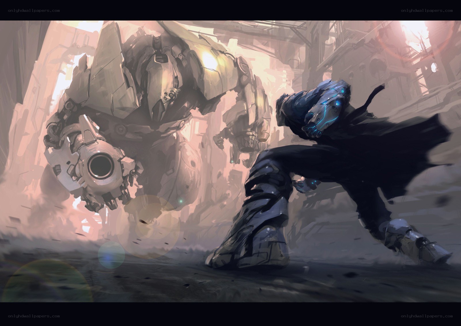 mech vs warrior battle