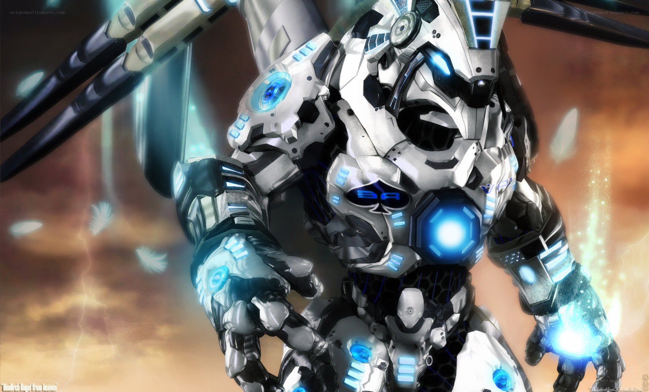 mech warrior in battle