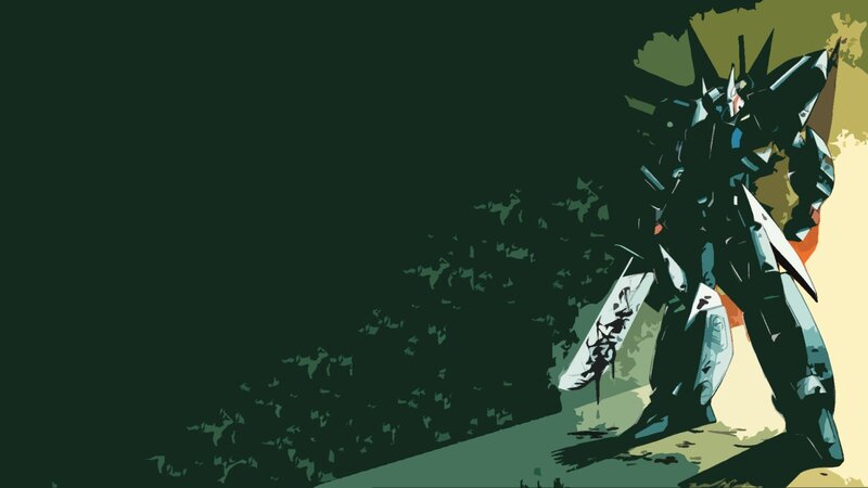 mech warrior in dark forest