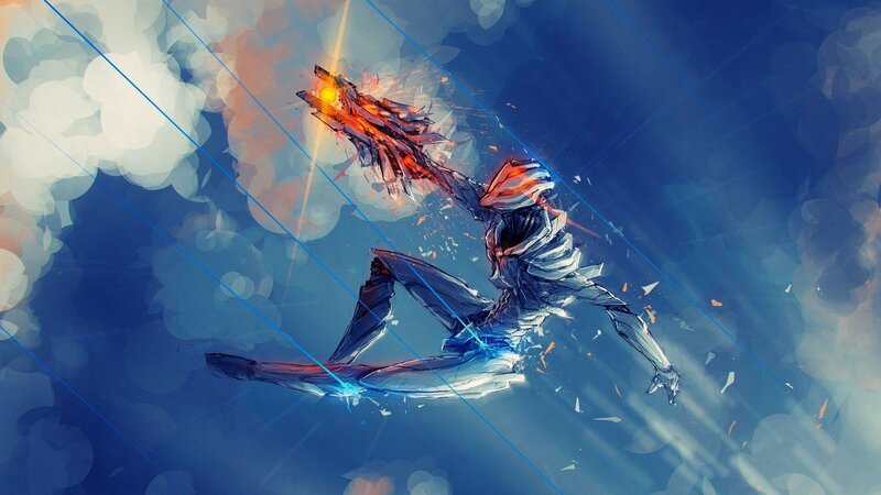 Mech Warrior in Flight