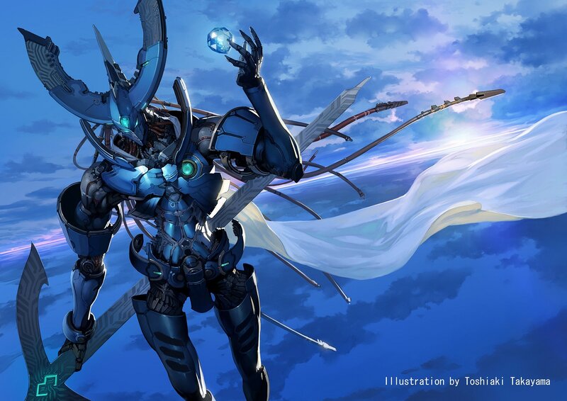 mech warrior with crystal