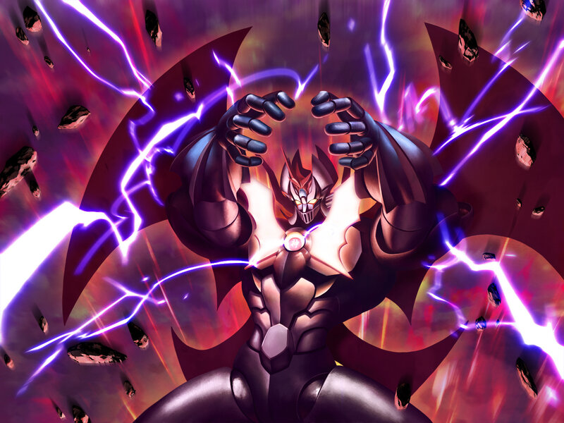 mech warrior with lightning