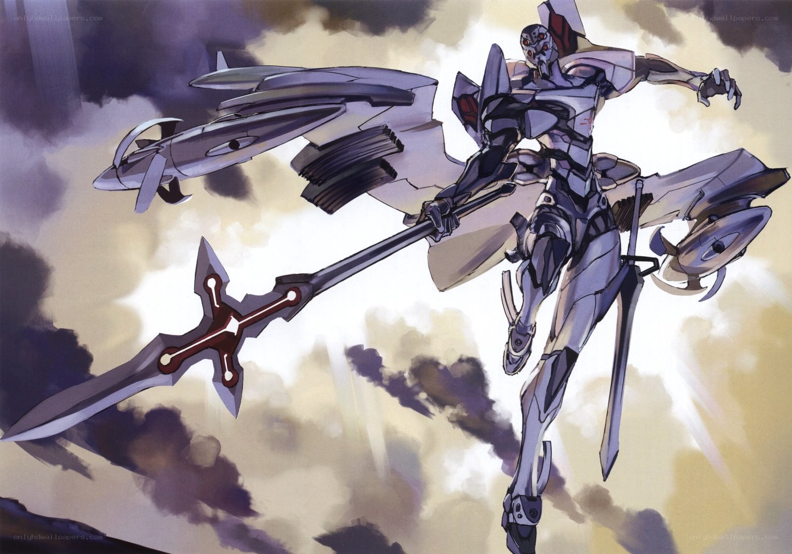 mech warrior with sword