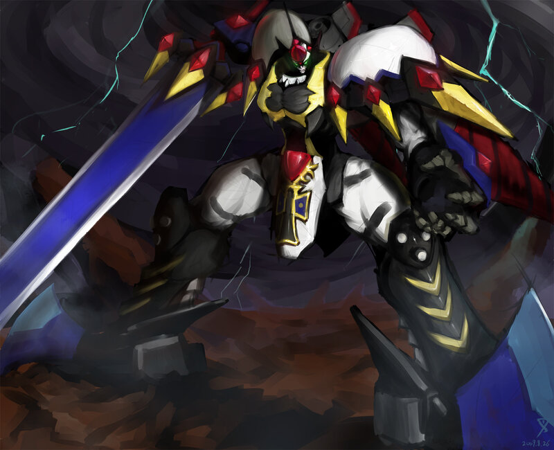 mech warrior with sword