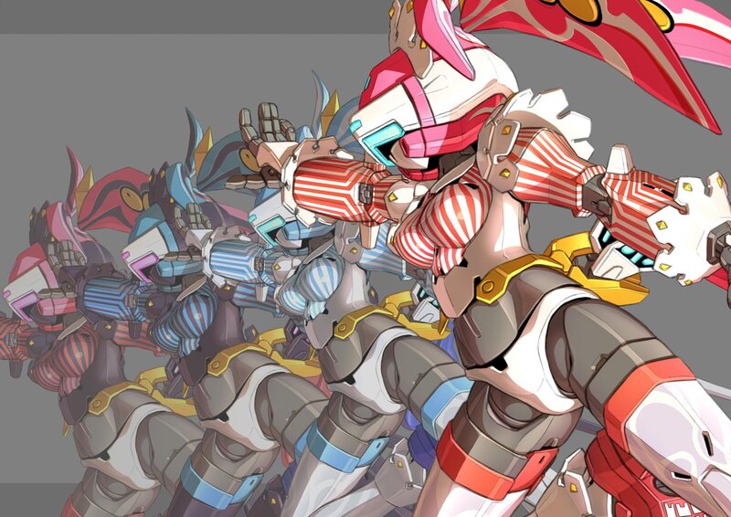 mech warriors in formation
