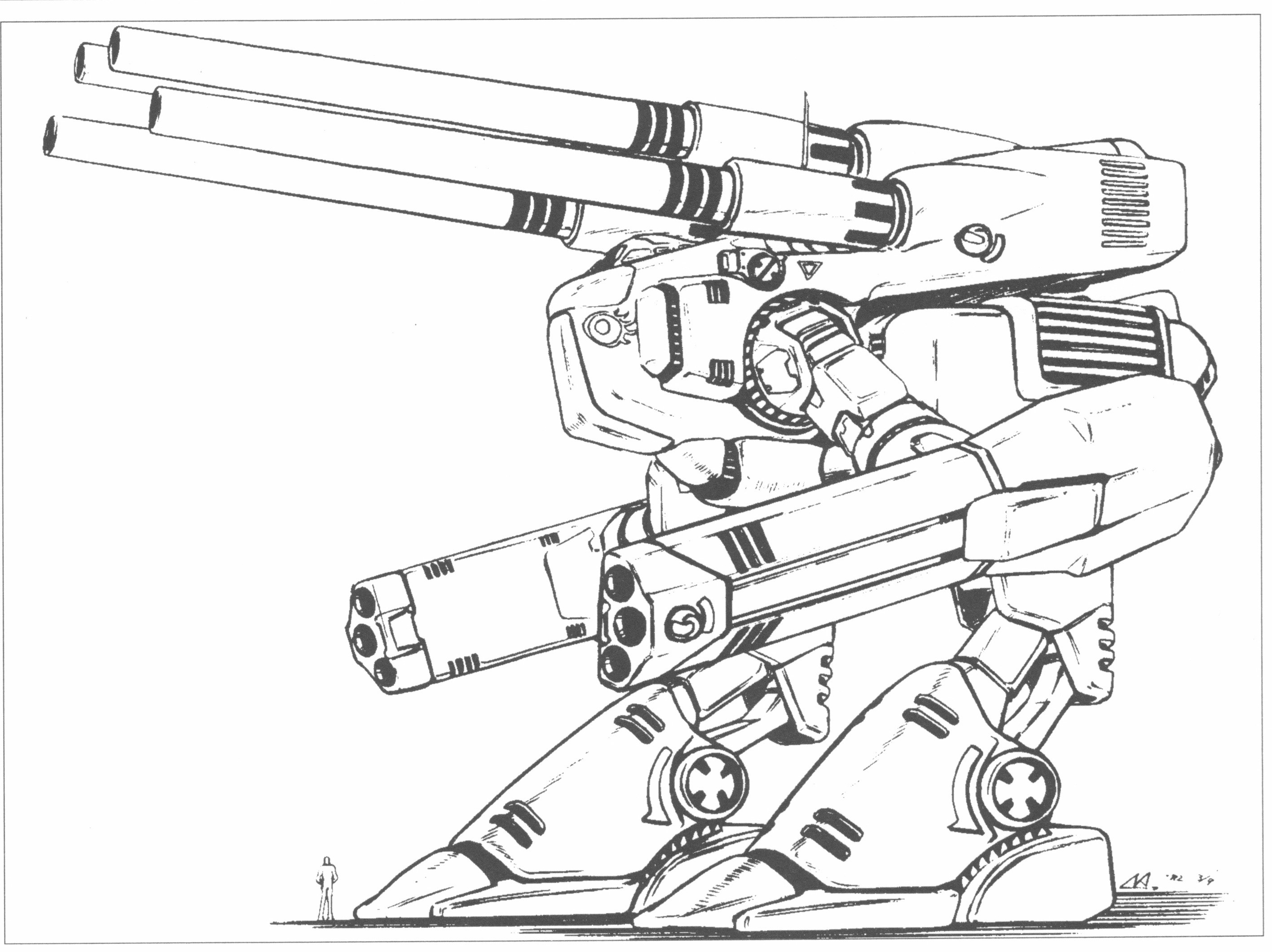 mech with dual cannons