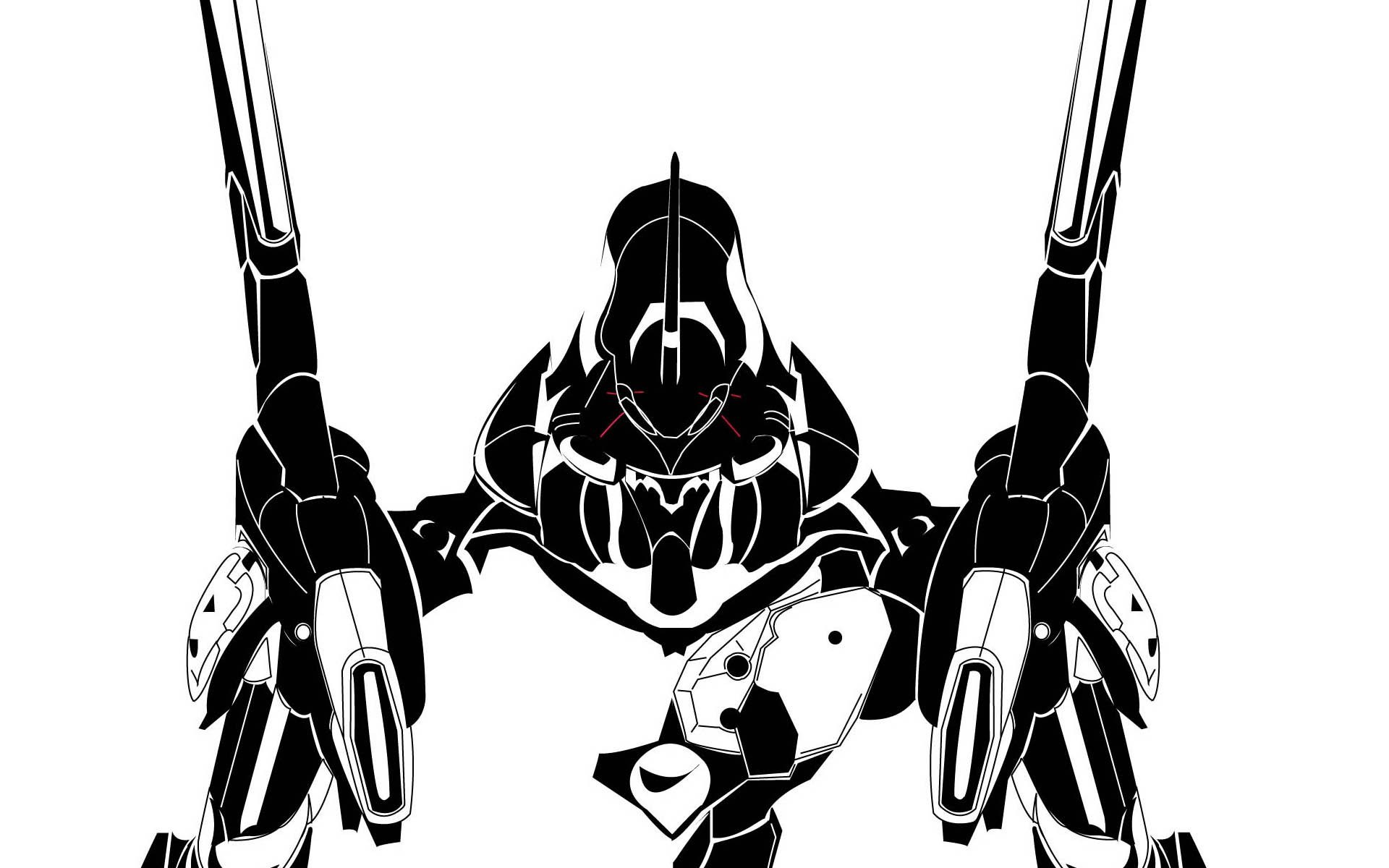 mech with dual swords