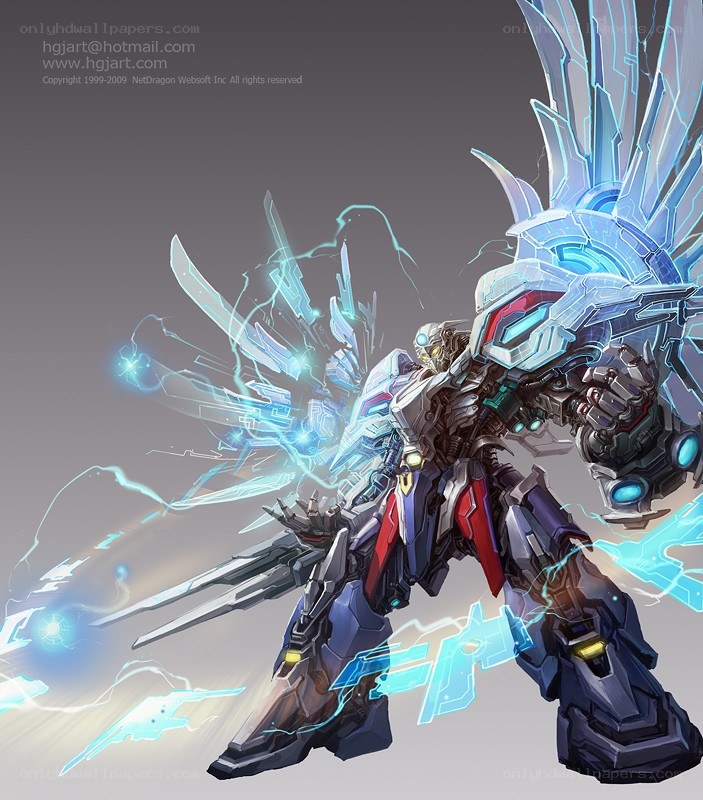 mech with energy blades