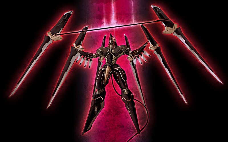 mech with glowing blades