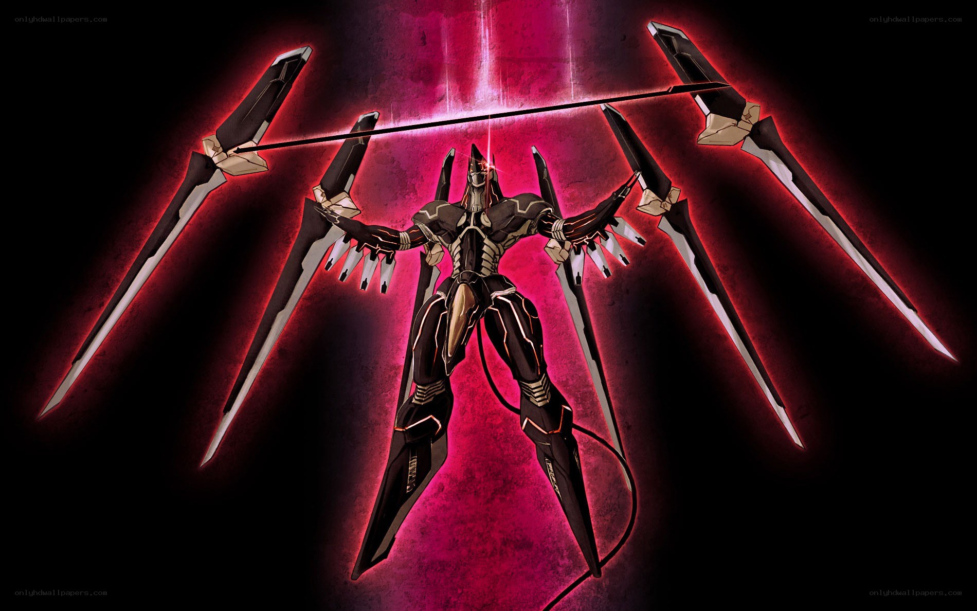 mech with glowing blades