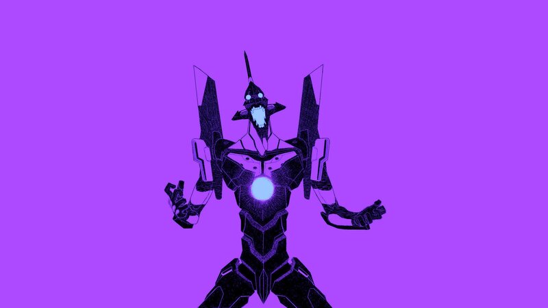 Mech with Glowing Core — Purple