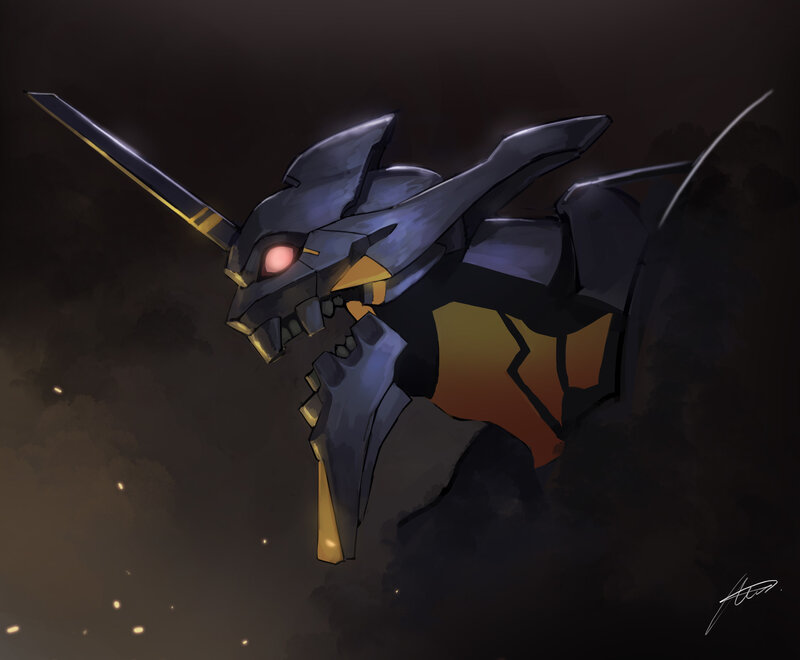 Mech with Glowing Eye — Black