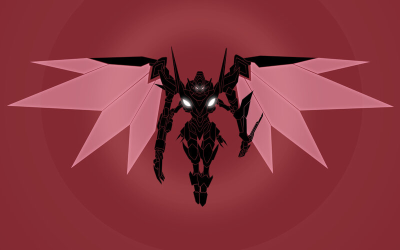 mech with glowing eyes
