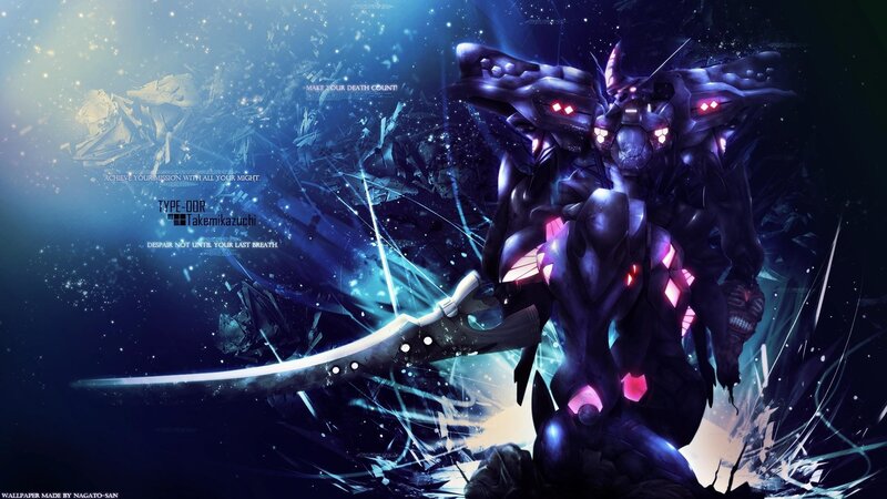 Mech with Glowing Sword — Blue, Dramatic, Intense