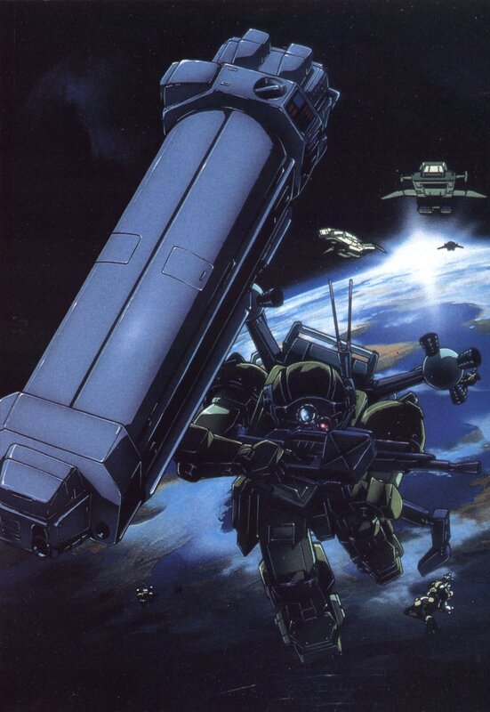 Mech with Large Cannon — Blue, Dramatic