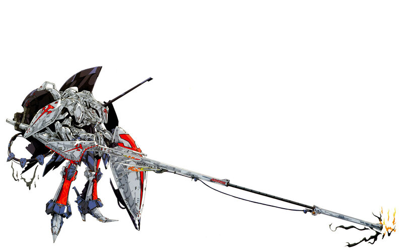 mech with long weapon