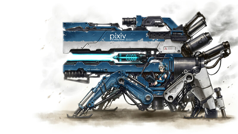 Mech with Pilot — Blue