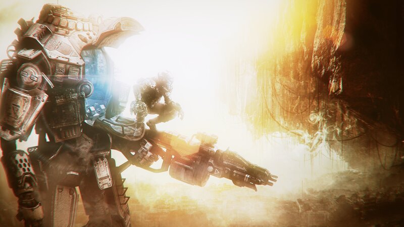 Mech with Soldier — Orange
