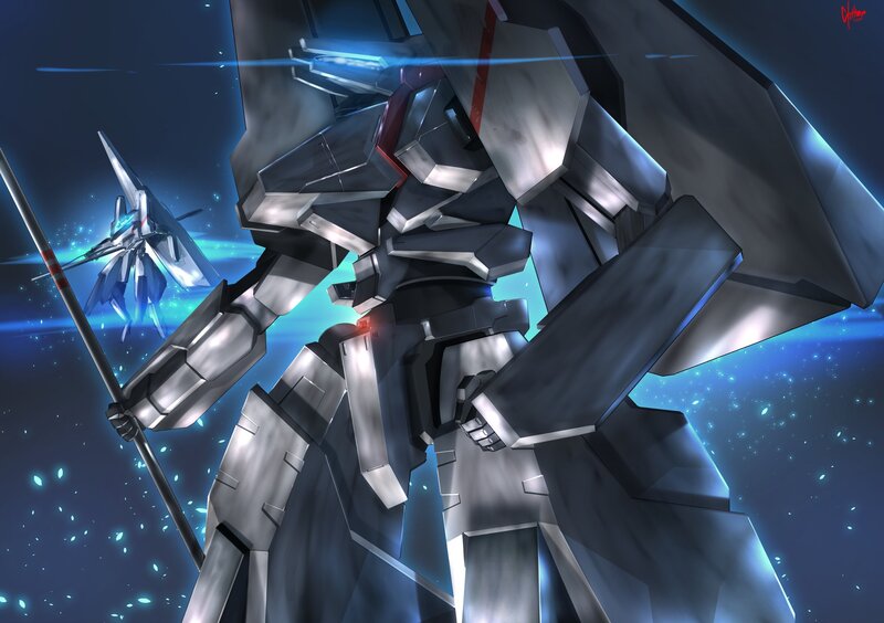 Mech with Spear — Blue