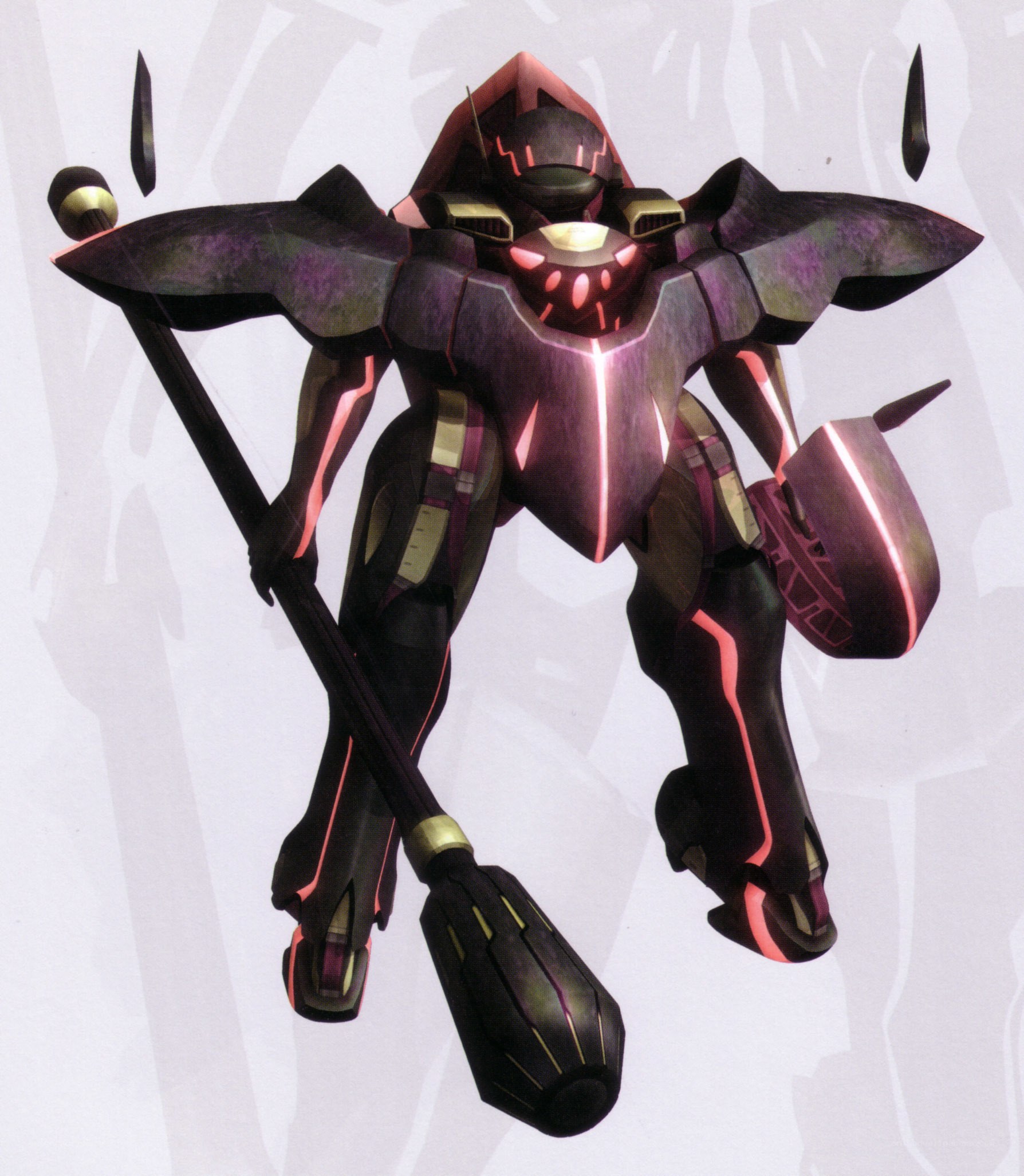 mech with staff and shield