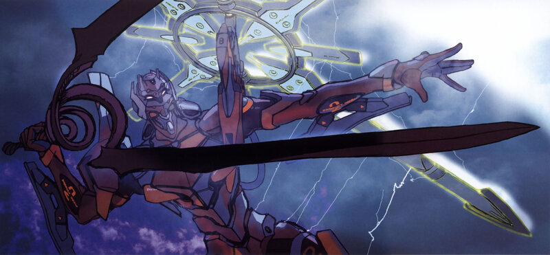Mech with Sword — Purple, Dramatic