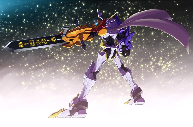 Mech with Sword — Purple