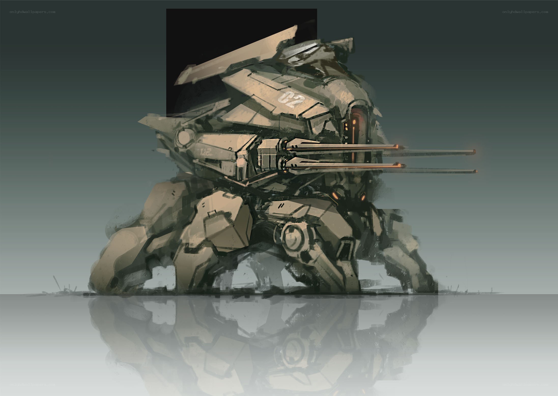 mech with twin cannons