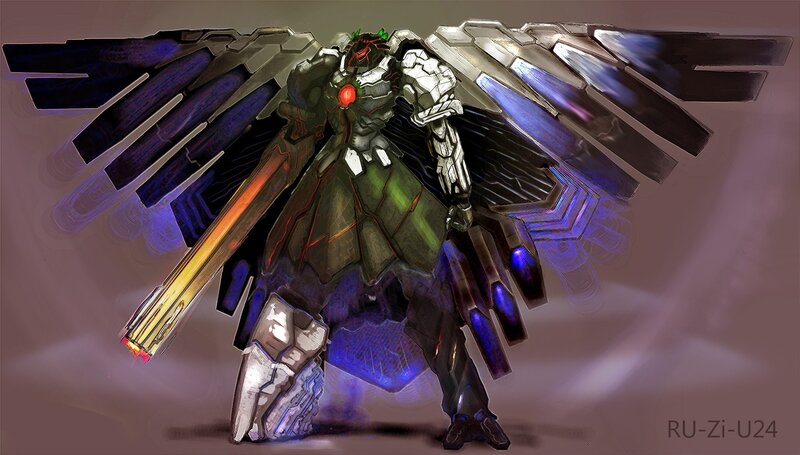 Mech with Wings and Cannon