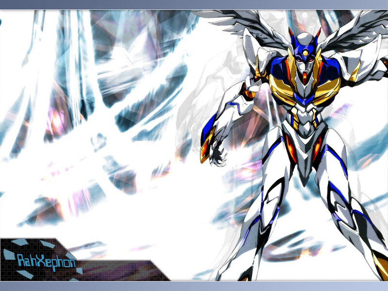 mech with wings in action