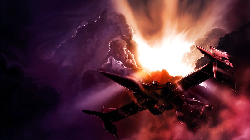 Mecha Aircraft in Storm — Purple