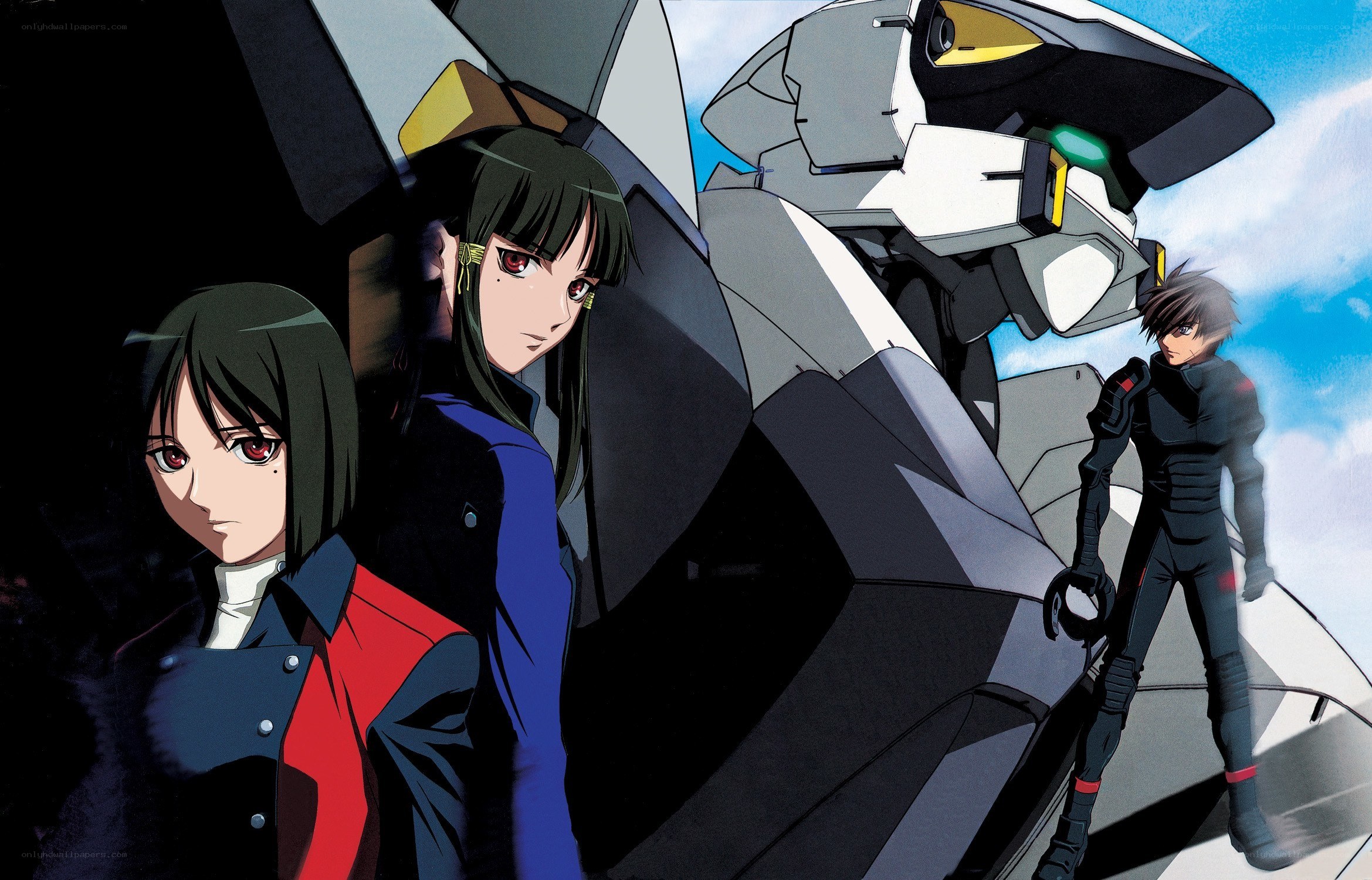 mecha anime characters with robot