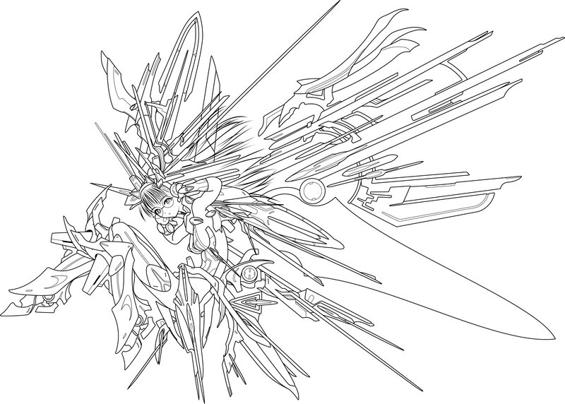 mecha girl with weapon