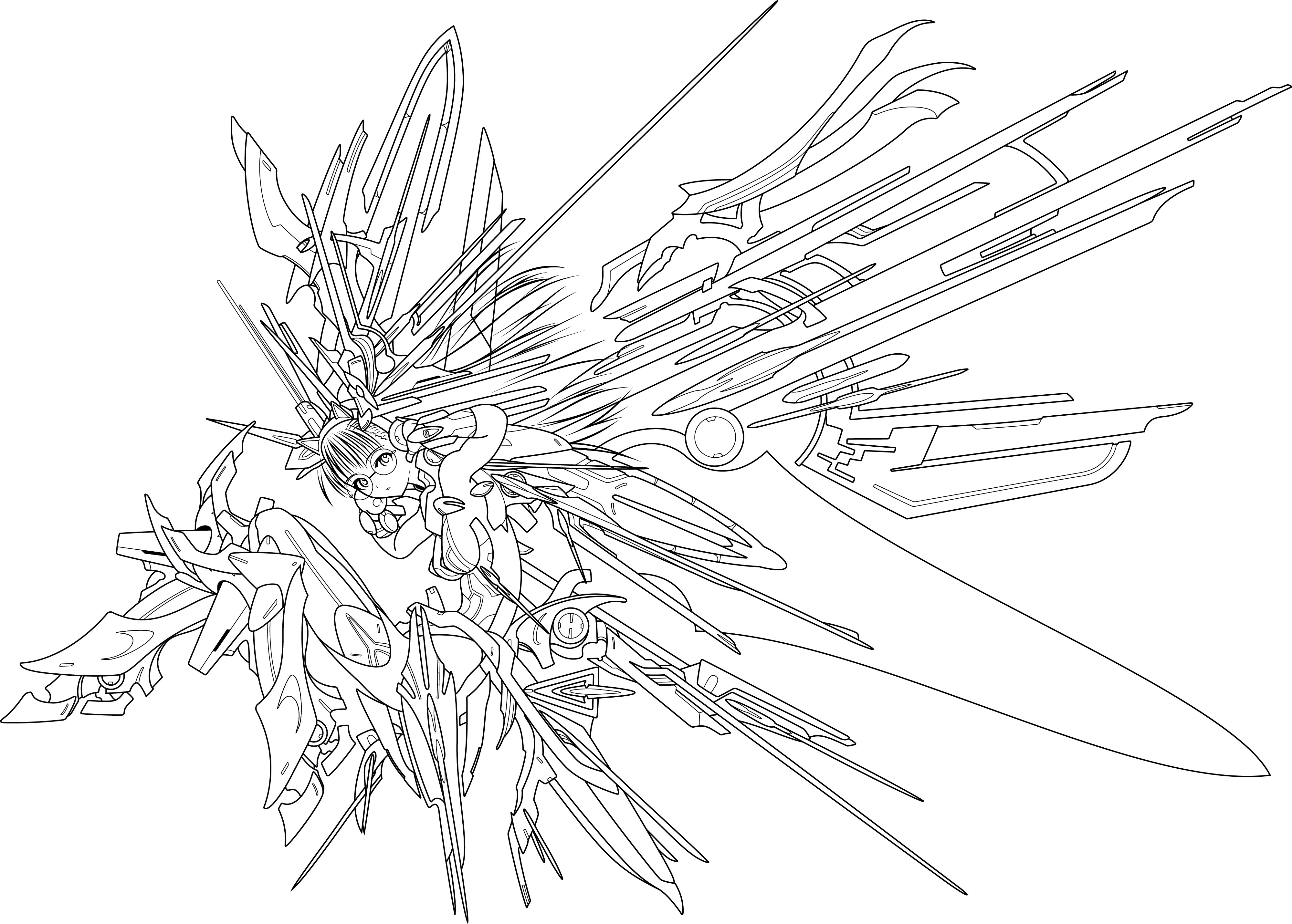 mecha girl with weapon