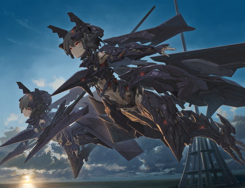 Mecha Girls in Flight